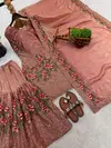 Nsr 887 Pure Fendy Silk With Heavy Embroidery Sequence Work Readymade Suits Online Wholesale